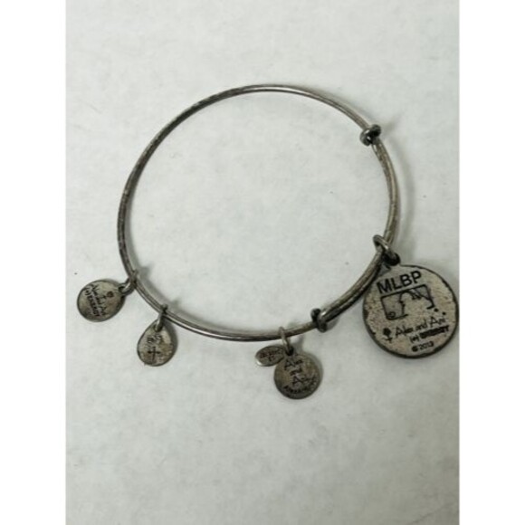 Alex And Ani MLBP Boston Red Sox Silver Tone Bangle Bracelet READ - Picture 1 of 5